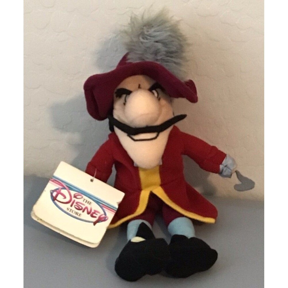Disney Store Mini Bean Bag Plush 8” Captain Hook From Peter Pan Vintage